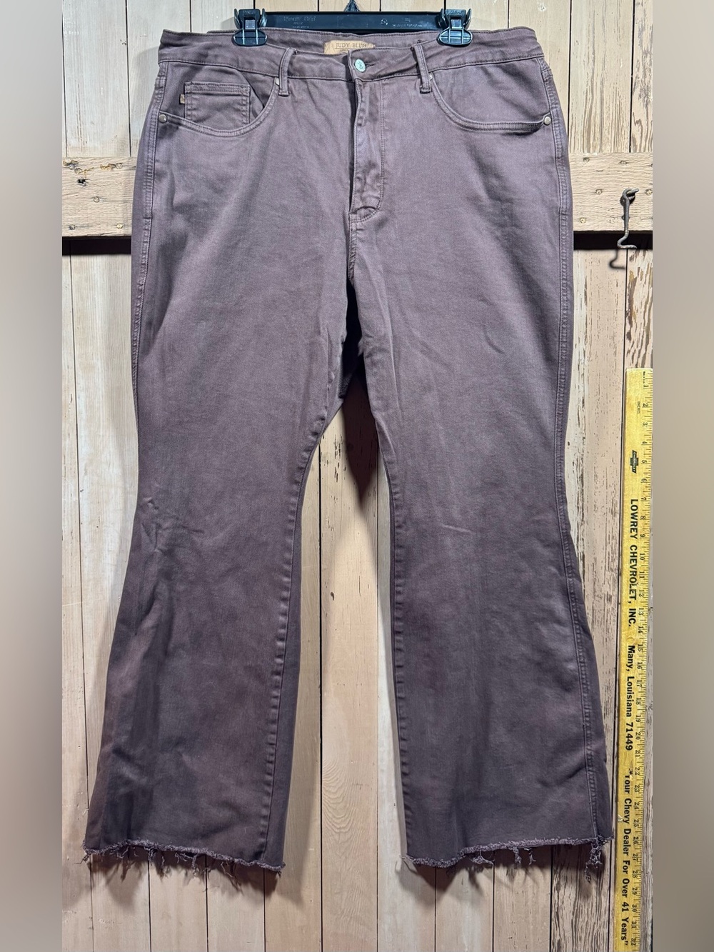 Judy Blue Chocolate Brown Frayed Hem Bootcut Jeans